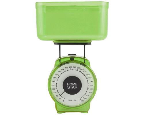 Весы кухонные механические HOMESTAR HS-3004М, 1 кг, цвет зеленый