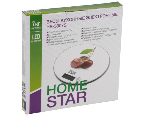 Весы кухонные электронные HOMESTAR HS-3007S, 7 кг подсолнух
