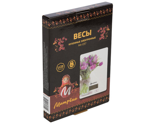 Весы кухонные электронные МАТРЁНА МА-037 тюльпаны