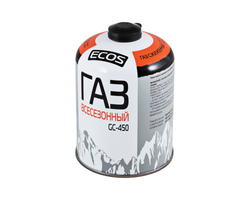 Газ всесезонный т.м. ECOS в баллоне GC-450 (резьбовой EPI-GAS, 450 г, Корея)