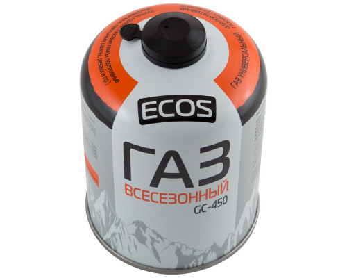 Газ всесезонный т.м. ECOS в баллоне GC-450 (резьбовой EPI-GAS, 450 г, Корея)