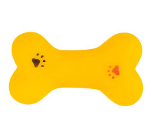 Игрушка-пищалка Рыжий кот 104145 "Кость", 8,5 см, винил, жел.