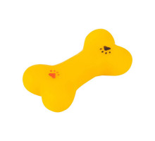 Игрушка-пищалка Рыжий кот 104145 "Кость", 8,5 см, винил, жел.