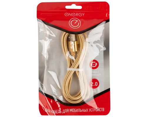 Кабель Energy ET-28 USB/Type-C, золотой