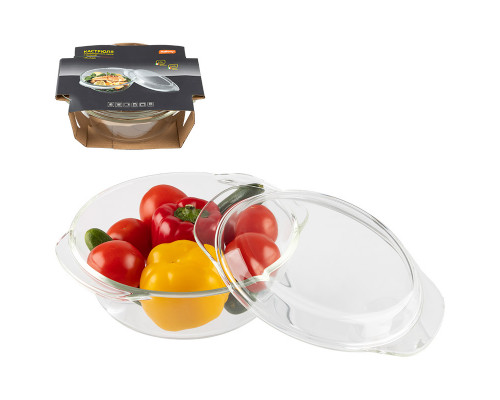 Кастрюля с крышкой ITALIANO, объем 1,5 л, из жаропрочного стекла
