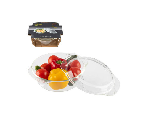 Кастрюля с крышкой ITALIANO, объем 1,5 л, из жаропрочного стекла