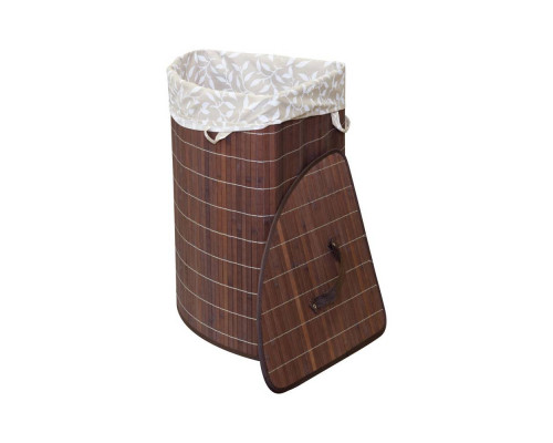 Корзина для белья, бамбук, цвет: тёмный, размер: 35*35*50см