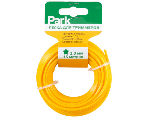 Леска  для триммеров Park 3,0мм, 15м, звезда.