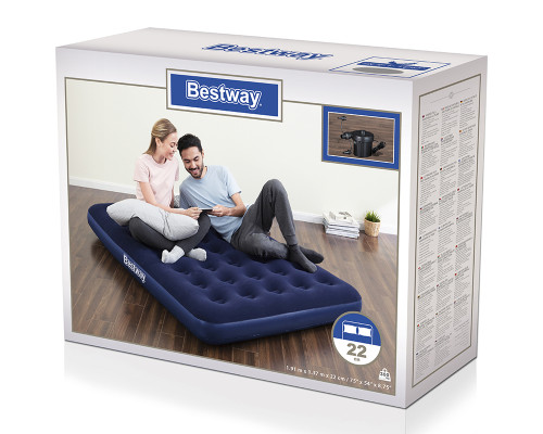 Матрас  надувной Bestway 67287, 191*137*22 см , электронасос в комплекте