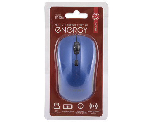 Мышь беспроводная оптическая Energy EK-008W, цвет - чёрно/синий