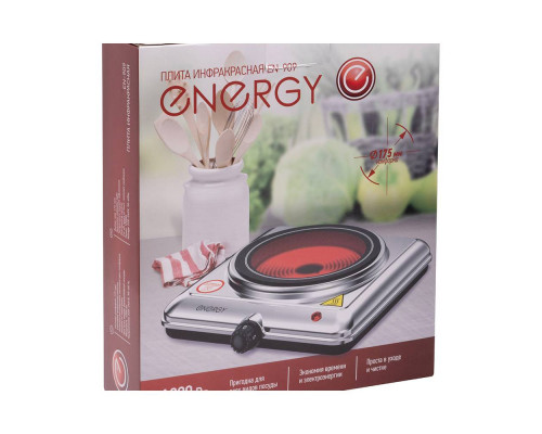 Электроплитка инфракрасная 1конф. ENERGY EN-909 105974 1200Вт 17,5см инд упр. механическое нерж стал