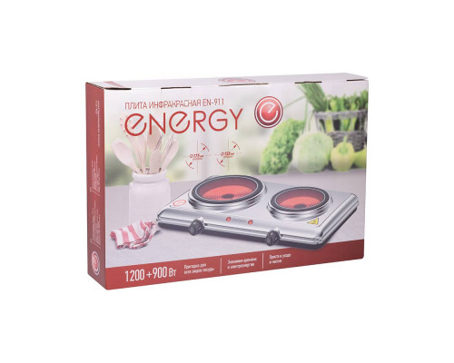 Электроплитка инфракрасная 2конф. ENERGY EN-911 105975 1200Вт 17,5см упр. механическое нерж сталь/ст