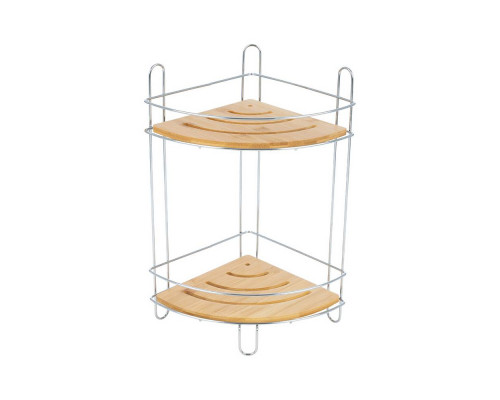 Полка двухъярусная BAMBOO-04 (угловая), 19,5*19,5*36,5 см