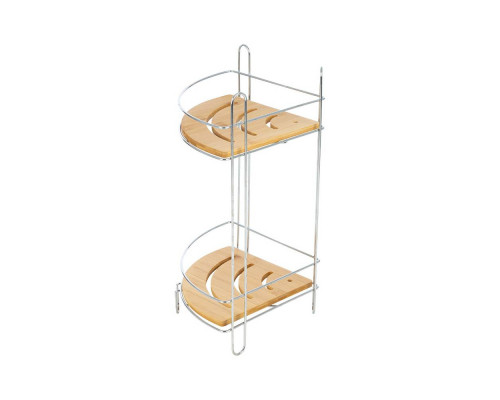 Полка двухъярусная BAMBOO-04 (угловая), 19,5*19,5*36,5 см