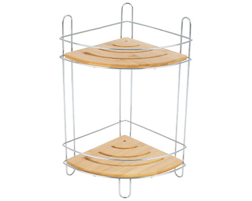 Полка двухъярусная BAMBOO-04 (угловая), 19,5*19,5*36,5 см