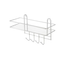 Полка настенная с 4 крючками Рыжий кот "Lecco Plus" 310865, 33x12,5x21 см, сталь, полимерн. покр.