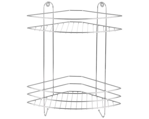 Полка угловая двухъярусная Vento Plus 23*23*41,5 см хром