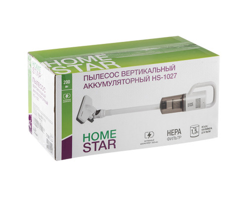 Пылесос вертикальный аккумуляторный HomeStar HS-1027 белый
