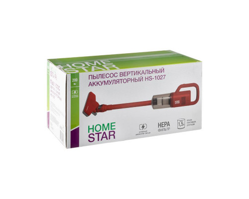 Пылесос вертикальный аккумуляторный HomeStar HS-1027 красный