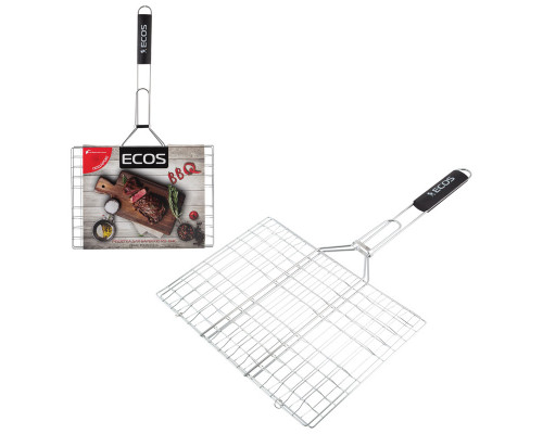 Решетка для барбекю ECOS RD-104М (6 секций, р-р 35х25х1,5 см, общая длина 60см, хром.)
