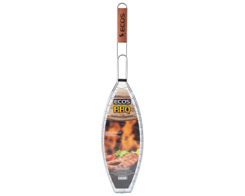 Решетка для барбекю ECOS RD-114D (универс. рыба/мясо, р-р 40х15х2см, общая длина 68 см, хром.)