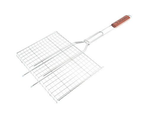 Решетка для барбекю ECOS RD-171D (р-р 35x25x2 см, общая длина 70 см, хром.)