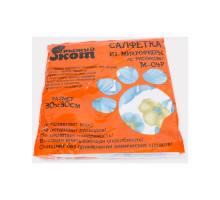 Салфетка из микрофибры M-04P с рисунком (голубая), размер: 30х30см