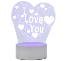 Светильник декоративный Energy EN-NL 23 3D сердце с надписью I LOVE YOU