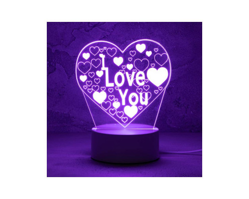 Светильник декоративный Energy EN-NL 23 3D сердце с надписью I LOVE YOU