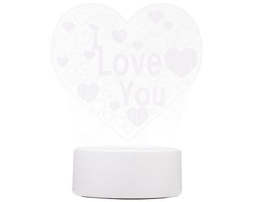 Светильник декоративный Energy EN-NL 23 3D сердце с надписью I LOVE YOU