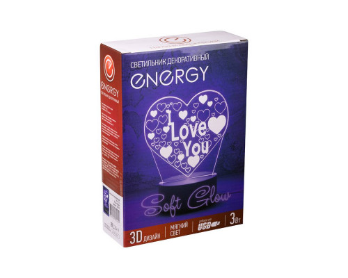 Светильник декоративный Energy EN-NL 23 3D сердце с надписью I LOVE YOU