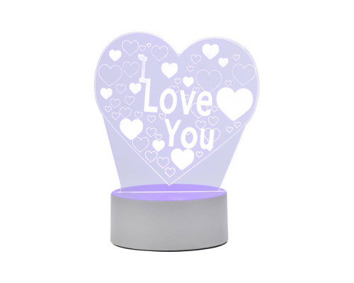 Светильник декоративный Energy EN-NL 23 3D сердце с надписью I LOVE YOU
