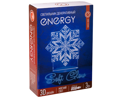 Светильник декоративный Energy EN-NL 26 3D снежинка