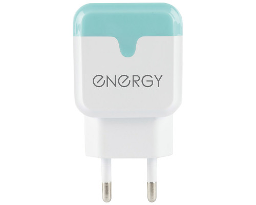 Сетевое зарядное устройство Energy ET-33, 2 USB разъёма, 2,1А, цвет - белый
