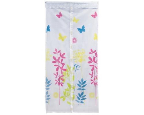 Сетка антимоскитная на магнитах "Капутомоскито" дизайн "Цветы", цвет белый