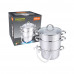 Соковарка из нерж стали MAL-JUICER-1, объем 6 л, 3 чаши, стекл крышка с пароотводом, зерк полир