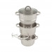 Соковарка из нерж стали MAL-JUICER-1, объем 6 л, 3 чаши, стекл крышка с пароотводом, зерк полир