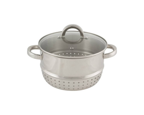 Соковарка из нерж стали MAL-JUICER-1, объем 6 л, 3 чаши, стекл крышка с пароотводом, зерк полир