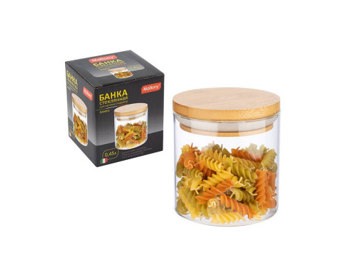 Стеклянная банка для сыпучих продуктов с крышкой BAMBU, объем: 0,45 л