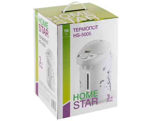 Термопот HomeStar HS-5005 (3 л, 750 Вт), 2 способа подачи воды