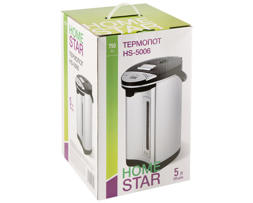 Термопот HomeStar HS-5006 (5 л, 750 Вт), 3 способа подачи воды