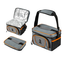 Термосумка Leonord ML15009, 5л, р-р: 23x17,5x16,5см, цвет: серый+оранжевый