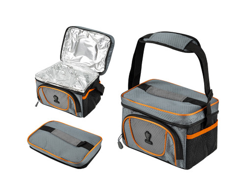 Термосумка Leonord ML15009, 5л, р-р: 23x17,5x16,5см, цвет: серый+оранжевый