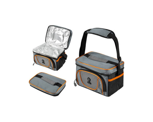 Термосумка Leonord ML15009, 5л, р-р: 23x17,5x16,5см, цвет: серый+оранжевый