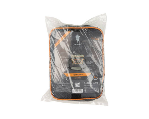 Термосумка Leonord ML15009, 5л, р-р: 23x17,5x16,5см, цвет: серый+оранжевый