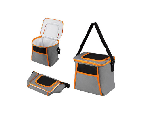 Термосумка PC2207, 12л, р-р: 26x20x24см, цвет: серо-оранжевый