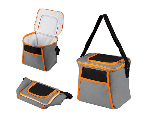 Термосумка PC2207, 12л, р-р: 26x20x24см, цвет: серо-оранжевый