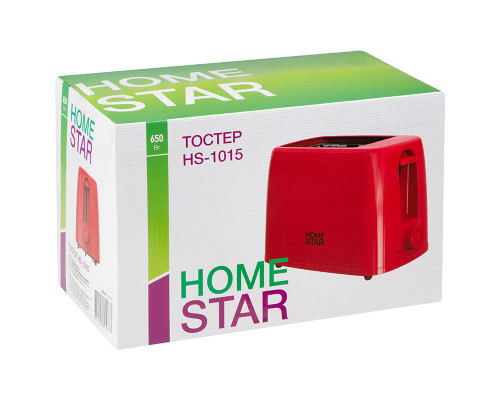 Тостер HomeStar HS-1015, цвет: красный, 650 Вт