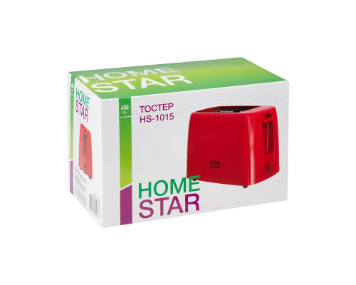 Тостер HomeStar HS-1015, цвет: красный, 650 Вт