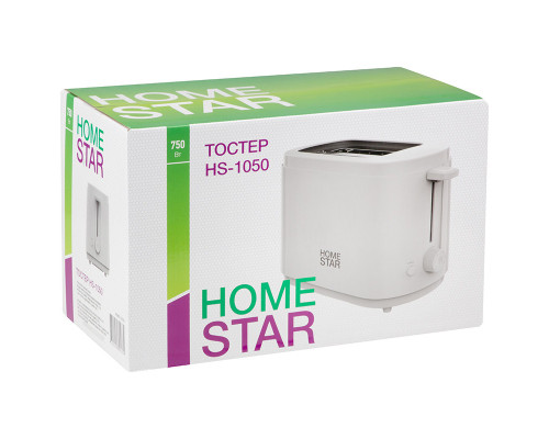Тостер HomeStar HS-1050, цвет: белый, 750 Вт
